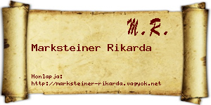 Marksteiner Rikarda névjegykártya