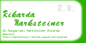 rikarda marksteiner business card